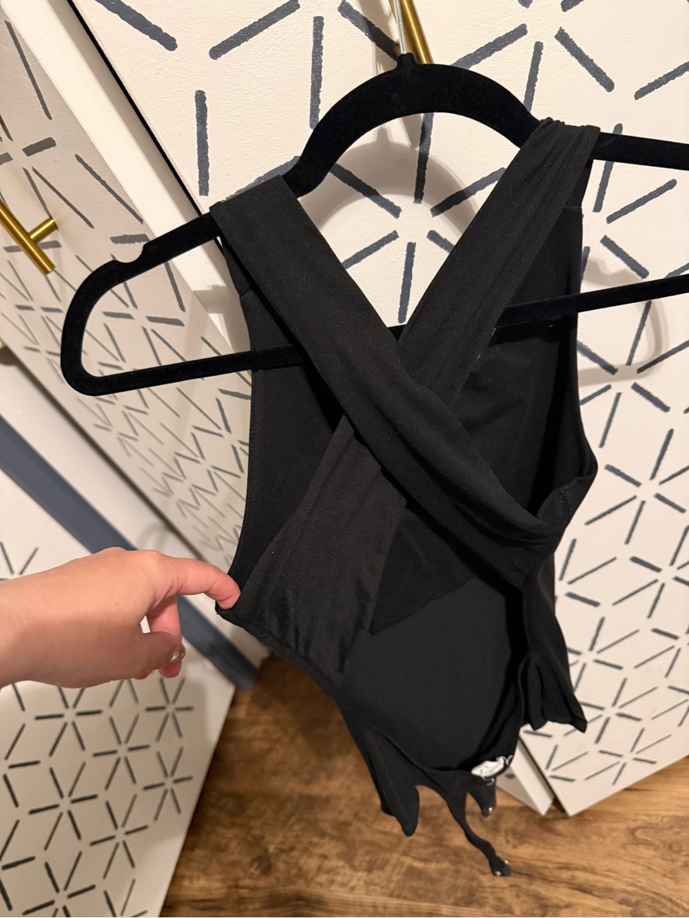 Black Cross-Back bodysuit